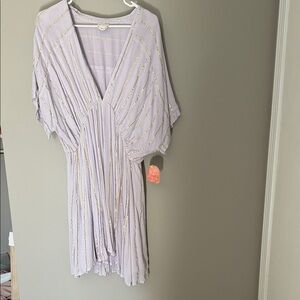 ARULA Lilac Midi Dress with Gold Sequin Trim